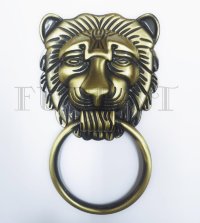 Дверная ручка стучалка "тигр" с кольцом арт.ZD-XL-1--220*140