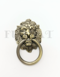 Мебельная ручка "лев" с кольцом LS-002B -65*40