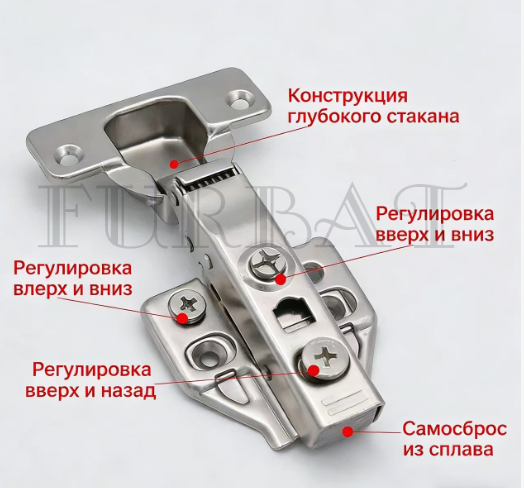 Петля накладная с доводчиком  3D